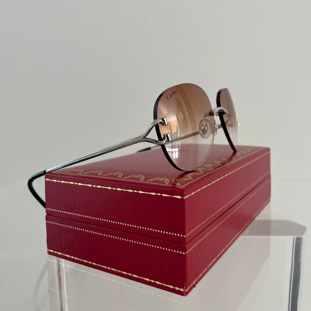 Cartier Glasses Silver Frame